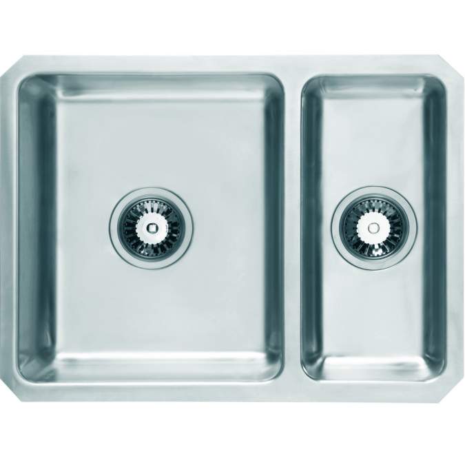 Prima+ 1.5 Bowl Undermount Reversible Kitchen Sink - Polished Steel