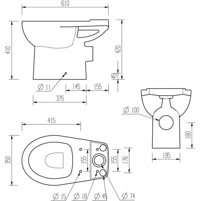 Termond Cloakroom Suite With Wc And Wall Hung Basin