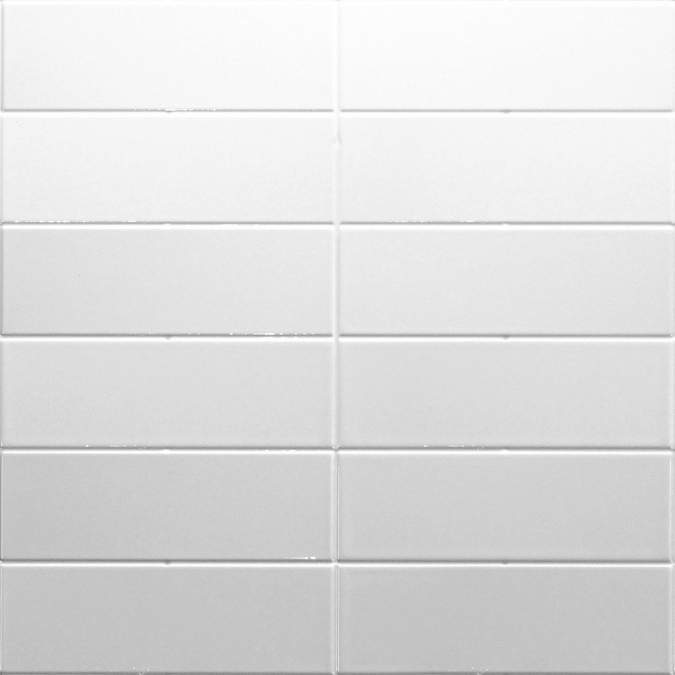 White Linear Metro Reflect Tile Wall Panels