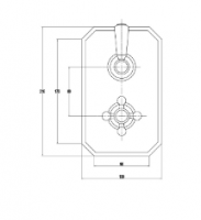 Liberty Crystal Concealed Shower Valve 3 Way Diverter - Three Outlet - Sagittarius