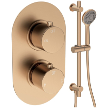 Alabio Round Brushed Bronze Shower Valve with Slide Rail Kit