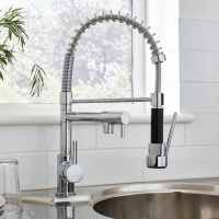 Scudo Tirare Chrome Spring Pull-Out Kitchen Mixer Tap