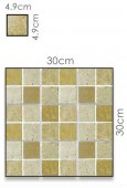 Abacus Travertine Marble Rectangle Mosaic Mixed Colour Sheet 30 x 30cm Box of 5