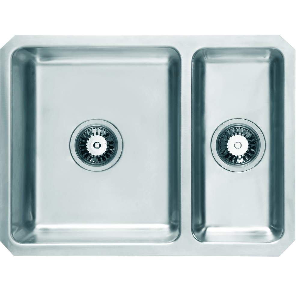 Prima+ 1.5 Bowl Undermount Reversible Kitchen Sink - Polished Steel