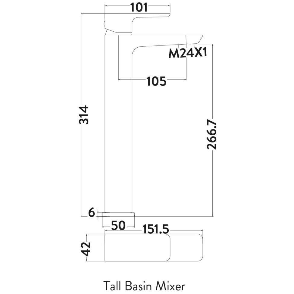 Scudo Muro High Riser Chrome Vessel Basin Tap