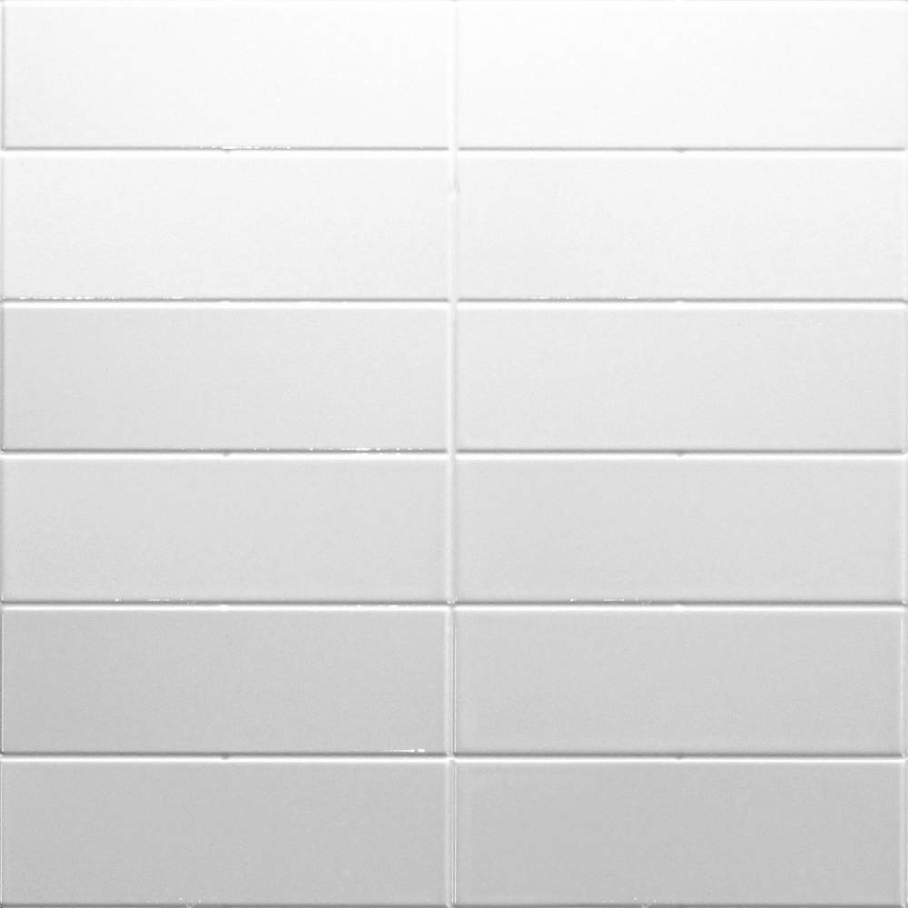 White Linear Metro Reflect Tile Wall Panels