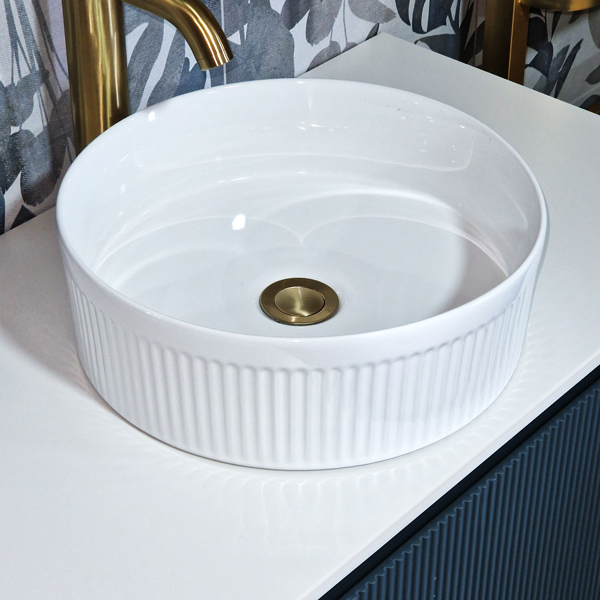 Fluted Ceramic Basin