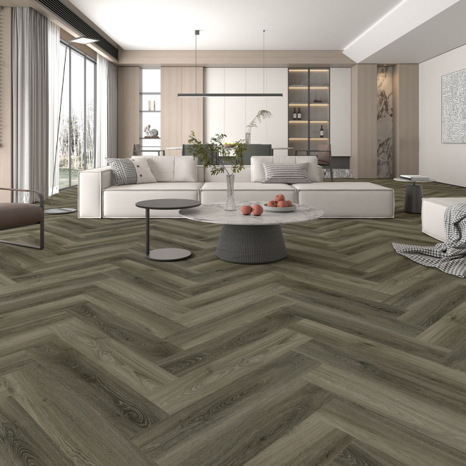 Clever Click Rigid Lexington Oak Herringbone Flooring 1.56m2 Per Pack