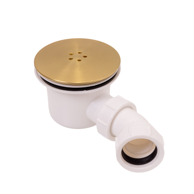 Brushd Brass 90mm Mega Flow Vented Shower Tray Waste Trap