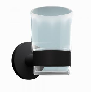 Jaquar Continental Matt Black Tumbler And Holder 