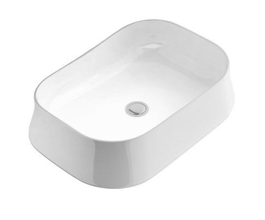 Artize Designer Rectangular White 600mm Thin Rim Counter Top Basin  