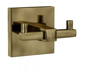 Jaquar Kubix Prime Antique Bronze 66mm Double Robe Hook