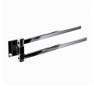 Jaquar Kubix Prime Twin Black Chrome Swivel Towel Rail  