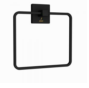 Jaquar Kubix Prime Black Matt Square Towel Ring  