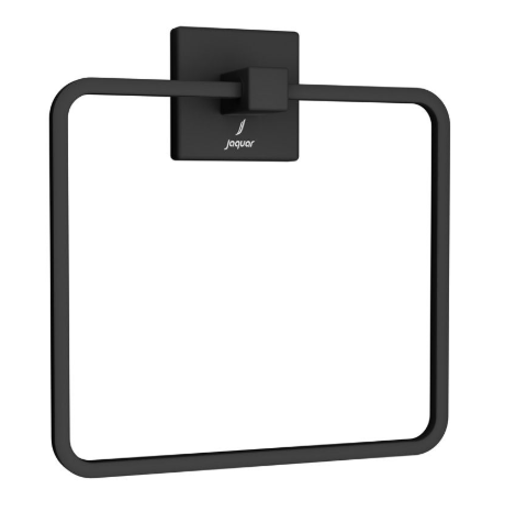 Jaquar Kubix Prime Black Matt Square Towel Ring  