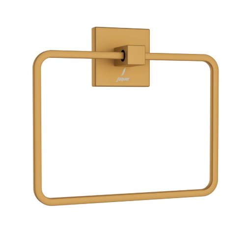 Jaquar Kubix Prime Gold Matt PVD Square Towel Ring   