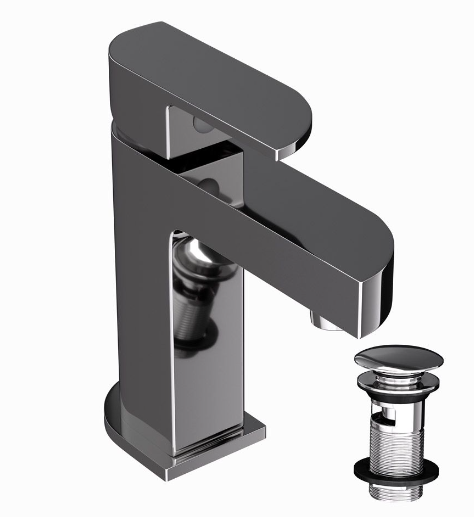 Jaquar Alive Black Chrome Mono Basin Mixer With Click Clack Waste