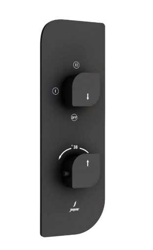 Jaquar Alive Matt Black Concealed 3 Outlet Shower Valve 