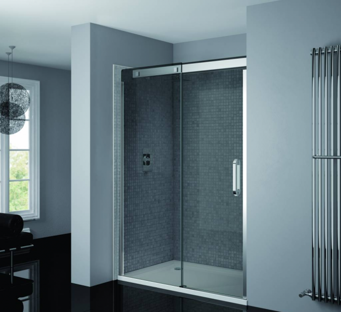 Prestige Smoked Glass Sliding Shower Door 1200mm By April