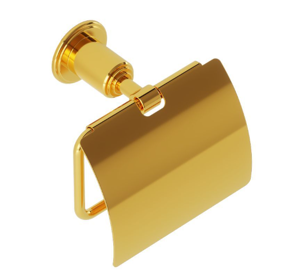 Artize VIC Bright Gold Toilet Roll Holder With Flap  