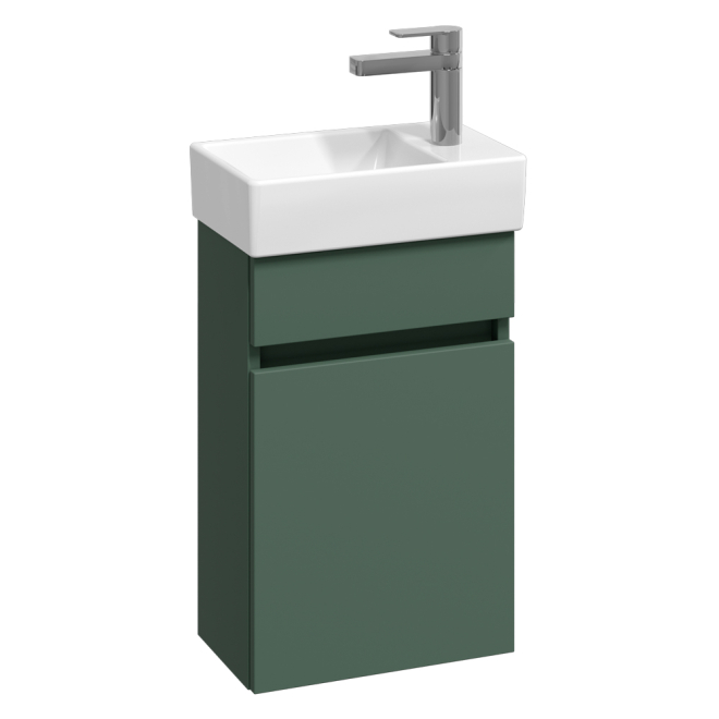 Abacus S1 Concepts Wall Hung Cloakroom Vanity Unit Pack 360mm Left Hand - Matt Green