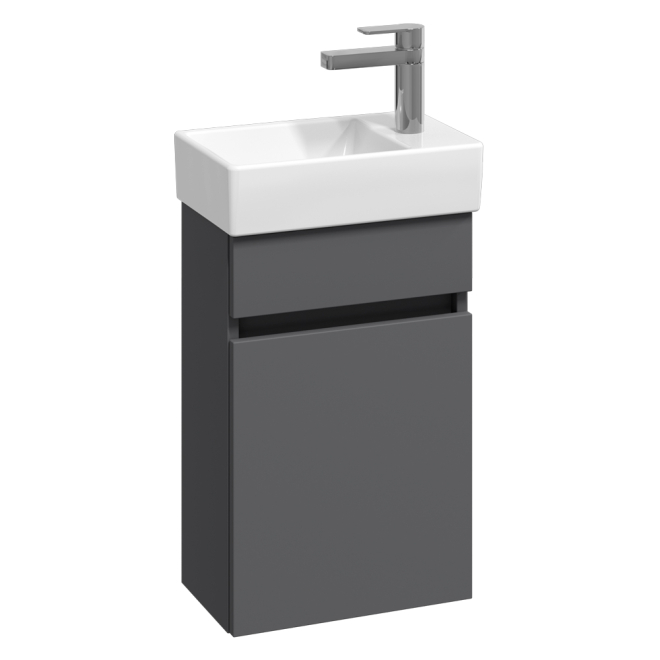 Abacus S1 Concepts Wall Hung Cloakroom Vanity Unit Pack 360mm Left Hand - Matt Grey