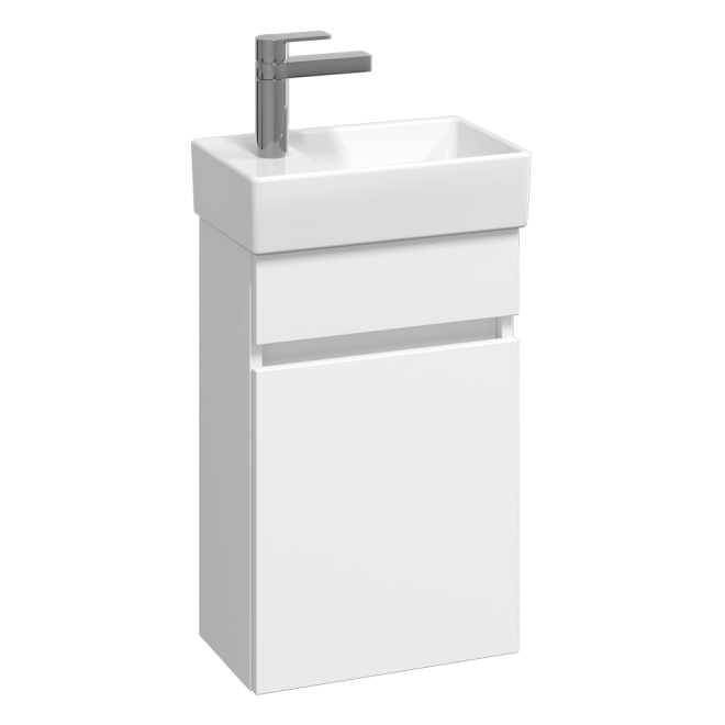 Abacus S1 Concepts Wall Hung Cloakroom Vanity Unit Pack 360mm Right Hand - Matt White