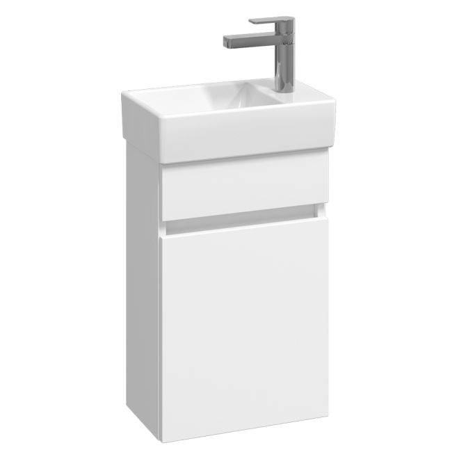 Abacus S1 Concepts Wall Hung Cloakroom Vanity Unit Pack 360mm Left Hand - Matt White