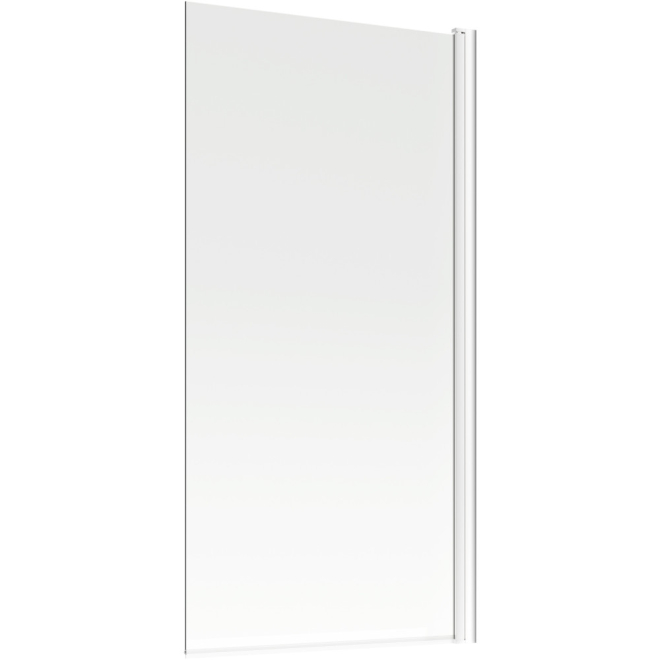 Bath Shower Screen Square Chrome 1400mm