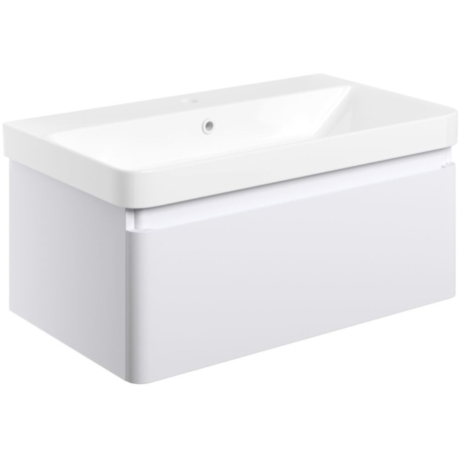 Aylesbury 805mm Matt White 1 Drawer Wall Hung Vanity Unit