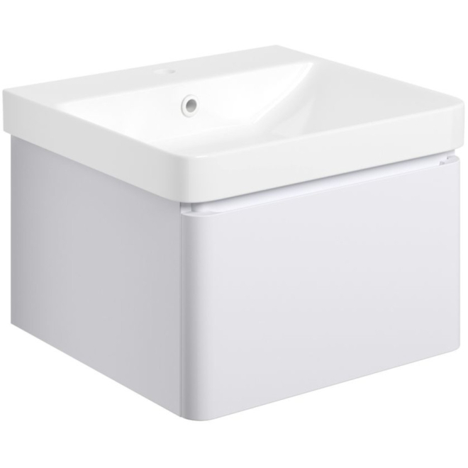 Aylesbury 500mm Matt White 1 Drawer Wall Hung Vanity Unit