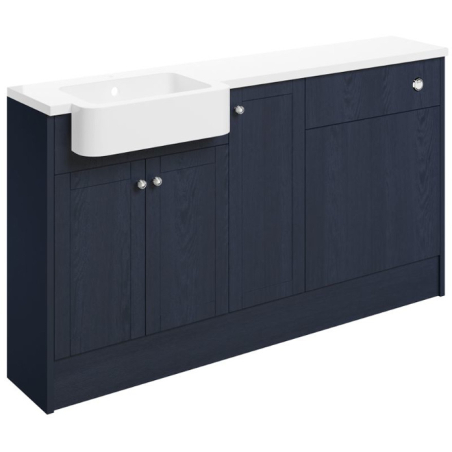 Bali Indigo Ash Vanity, WC Unit and 1 Door Base Unit Furniture Set