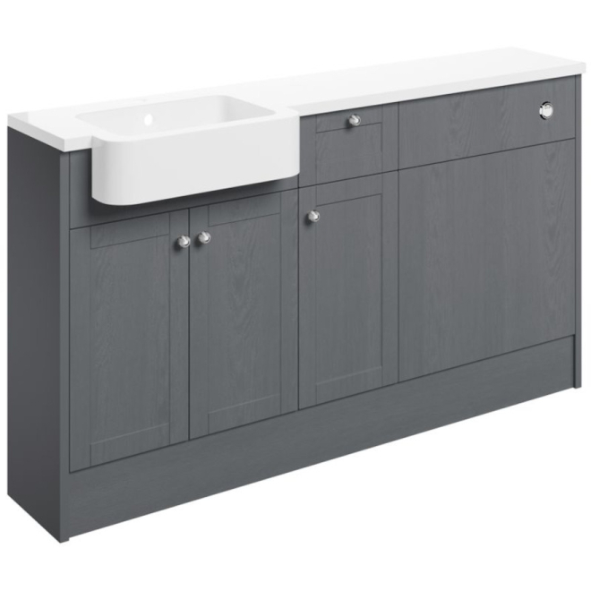 Bali Grey Ash Vanity, WC Unit and 1 Drawer Base Unit Furniture Set