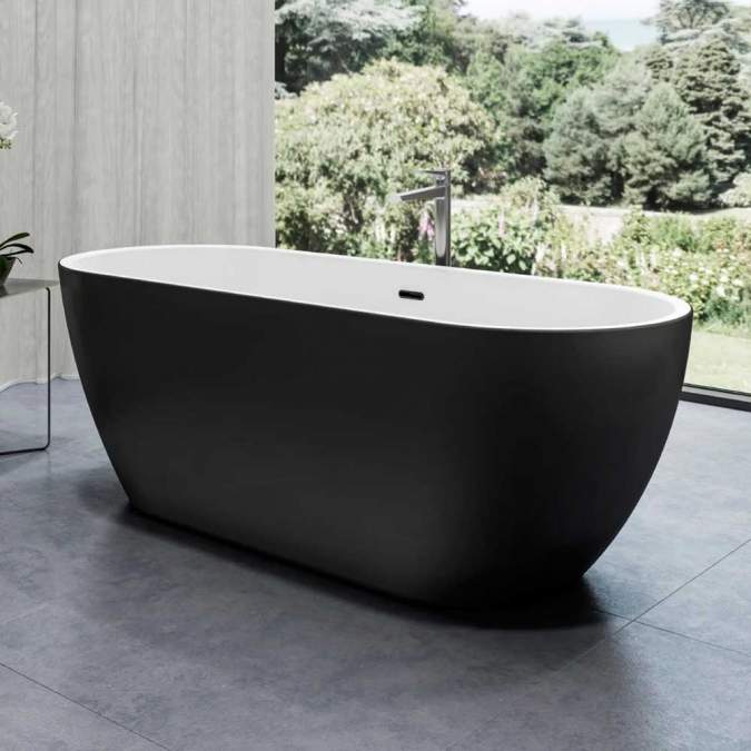 Charlotte Edwards Belgravia Matt Black 1500 x 730mm, Modern ...