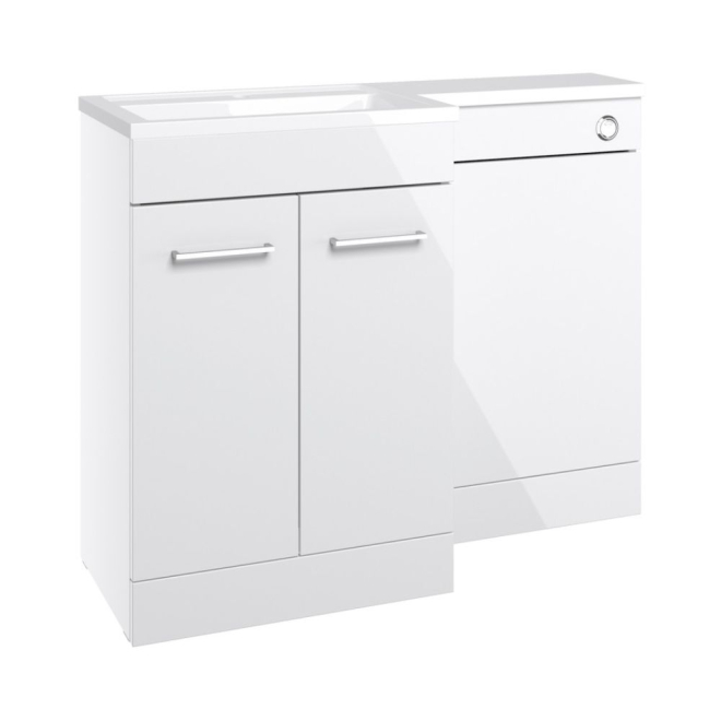 Brace 1100mm White Gloss L - Shape Furniture Set