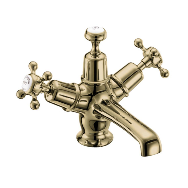 Burlington Claremont Gold Traditional Mono Basin Tap and Click Waste