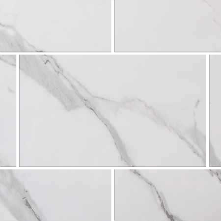 Matt Carrara Marble Tile MEGAboard Grout Line 1m Wide PVC Wall Panels