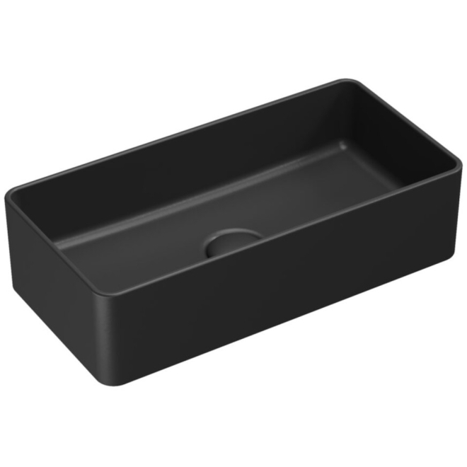 Scudo Riviera Matt Black Rectangle Countertop Basin