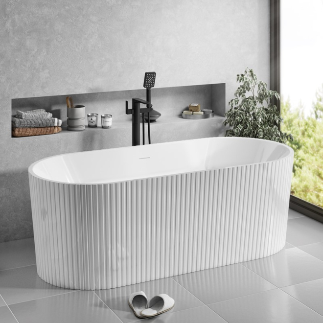 Synergy Estriado 1500 x 750 Fluted Freestanding Bath