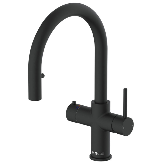 Scudo KoGE 4 in 1 Black Pull Out Boiling Water Kitchen Tap