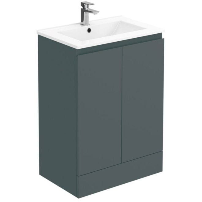 Halite 600mm Matt Grey Waterproof Vanity Unit with Basin