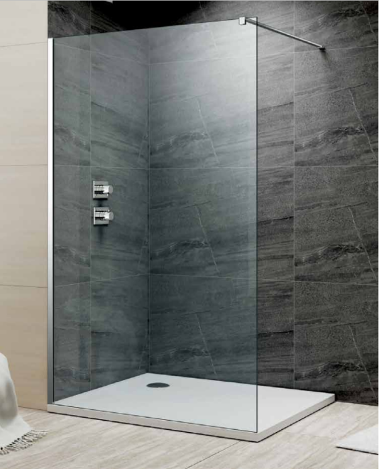 Jaquar 1000MM Walk In Shower Screen In Clear Glass With Chrome Frame  