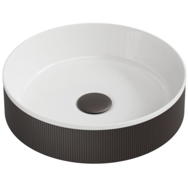 Scudo KOKO Matt Black Fluted Countertop Basin