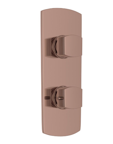 Jaquar Kubix Prime Blush Gold Concealed 3 Outlet Shower Valve 