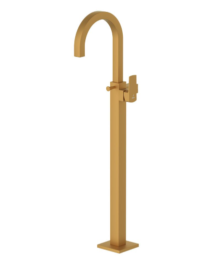 Jaquar Kubix Prime Gold Matt PVD Floor Mounted Single Lever Bath Mixer 