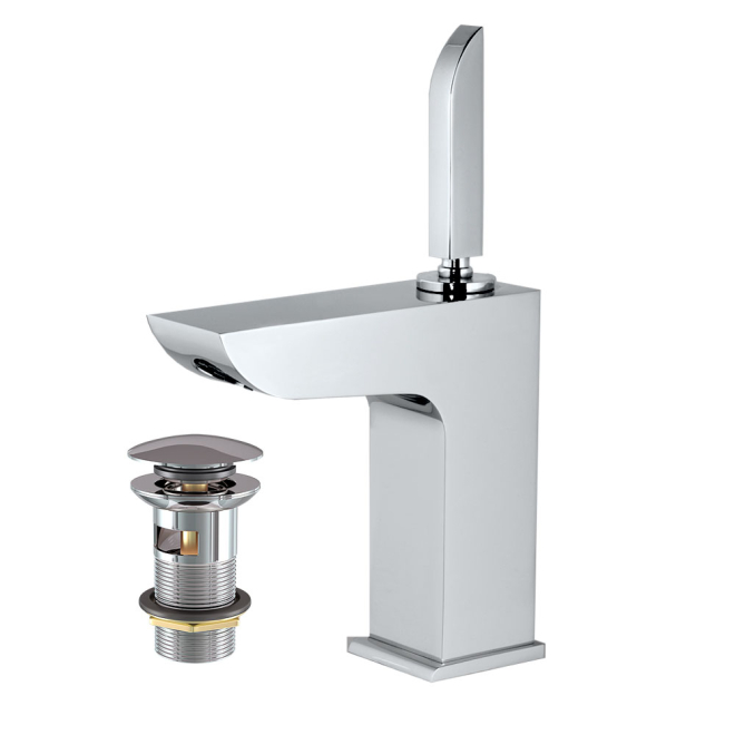 Artize Lexa Joystick Basin Mixer With Click Clack Waste In Chrome