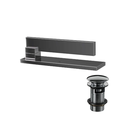 Artize Linea Single Lever Basin Tap With Click Clack Waste In Black Chrome