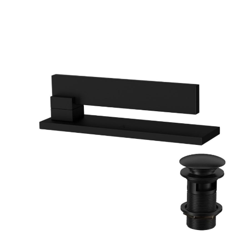 Artize Linea Single Lever Basin Tap With Click Clack Waste In Black Matt