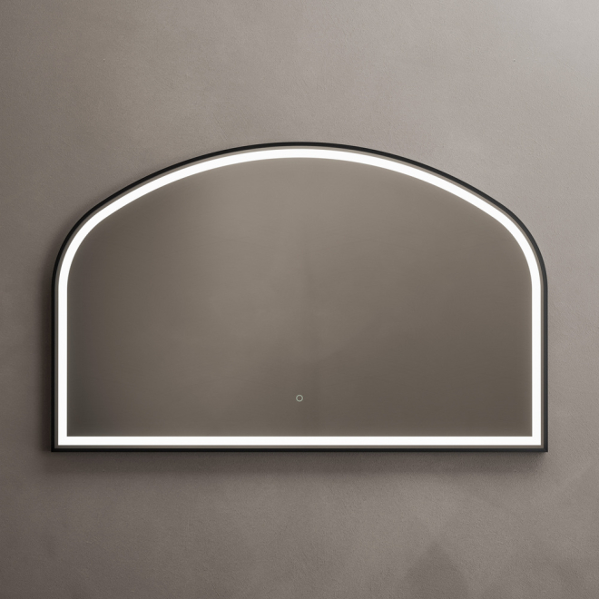 Origins Living Lomax Overmantle Black Illuminated Bathroom Mirror