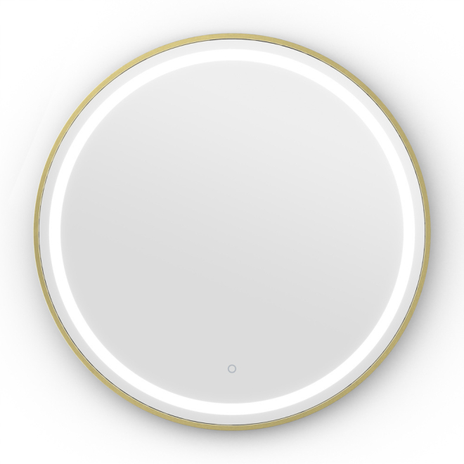 Origins Living Lomax Round Brushed Brass Illuminated Bathroom Mirror